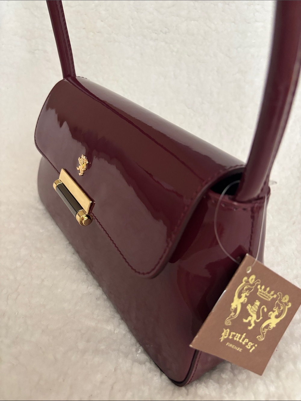 Pratesi Chianti Shoulder Bag in Deep Wine - Picture 7 of 10